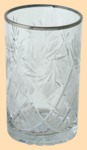 Хрустальный стакан с нарезкой с серебряной окантовкой