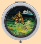 Зеркало металлическое складное Конёк-горбунок (круглое)