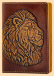 Обложка на паспорт Лев (объёмная, кожа)