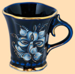 (УЦ) Бокал кобальтовая гжель Вдохновение позолоченный (250 мл)